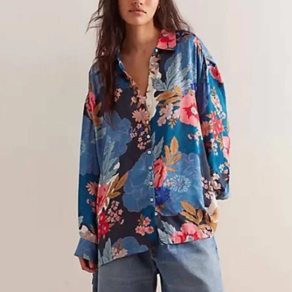 Free People Spell Tyler Shirt Button Up Floral Multicolour Size M